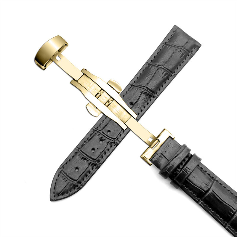 Correa De Reloj De Piel De Becerro AutéNtica Pulsera Con PatróN De Cocodrilo