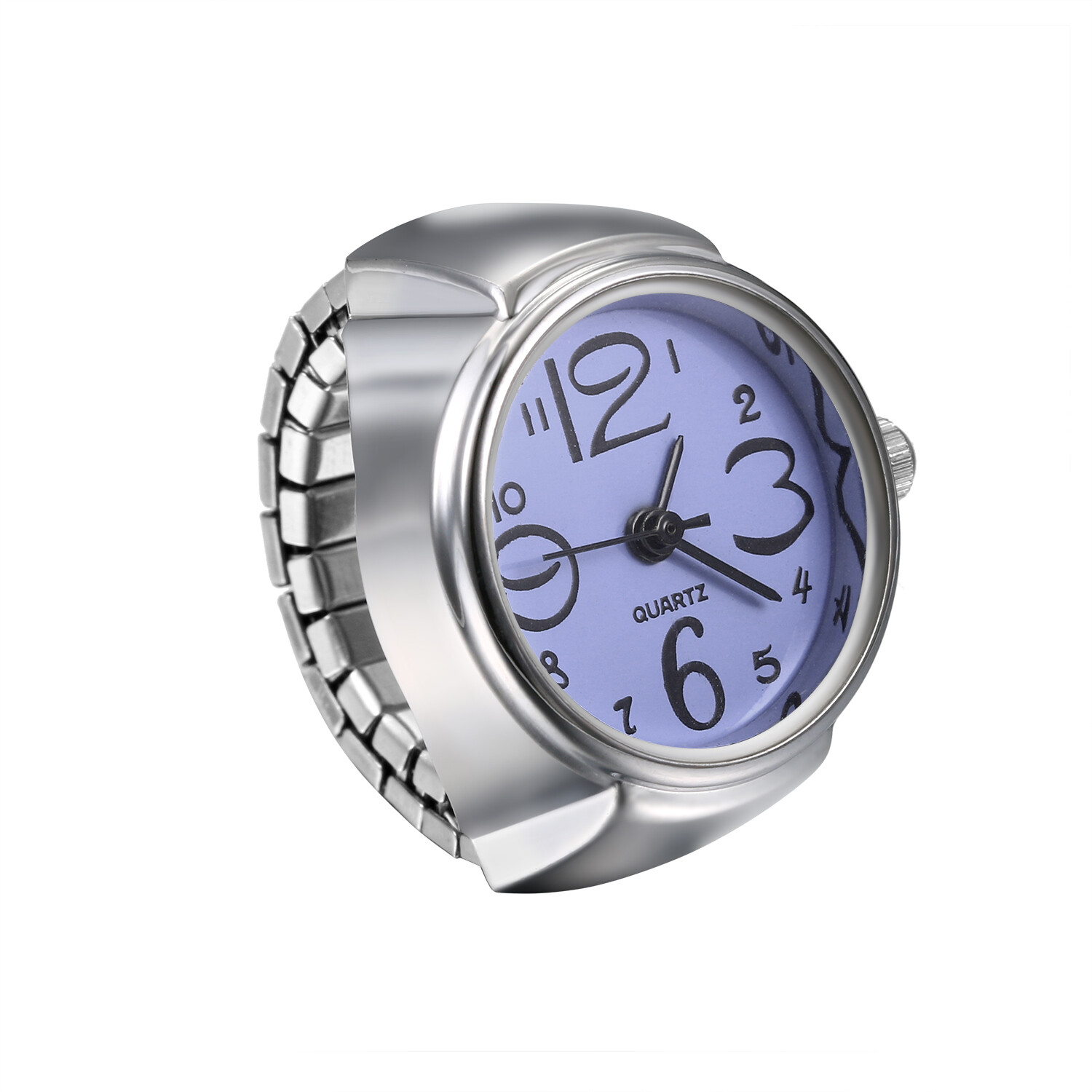 Ring Watch Analog Quartz Watch Dial Elastic Band Creative Finger Watch Men Women