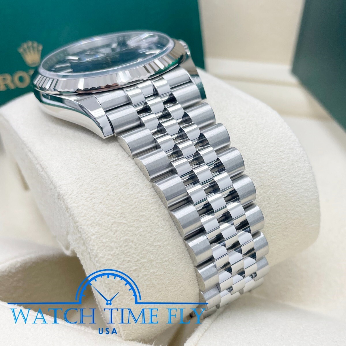 Rolex 126234 Stainless Steel Datejust 36mm Fluted Bezel Blue Index Dial Jubilee