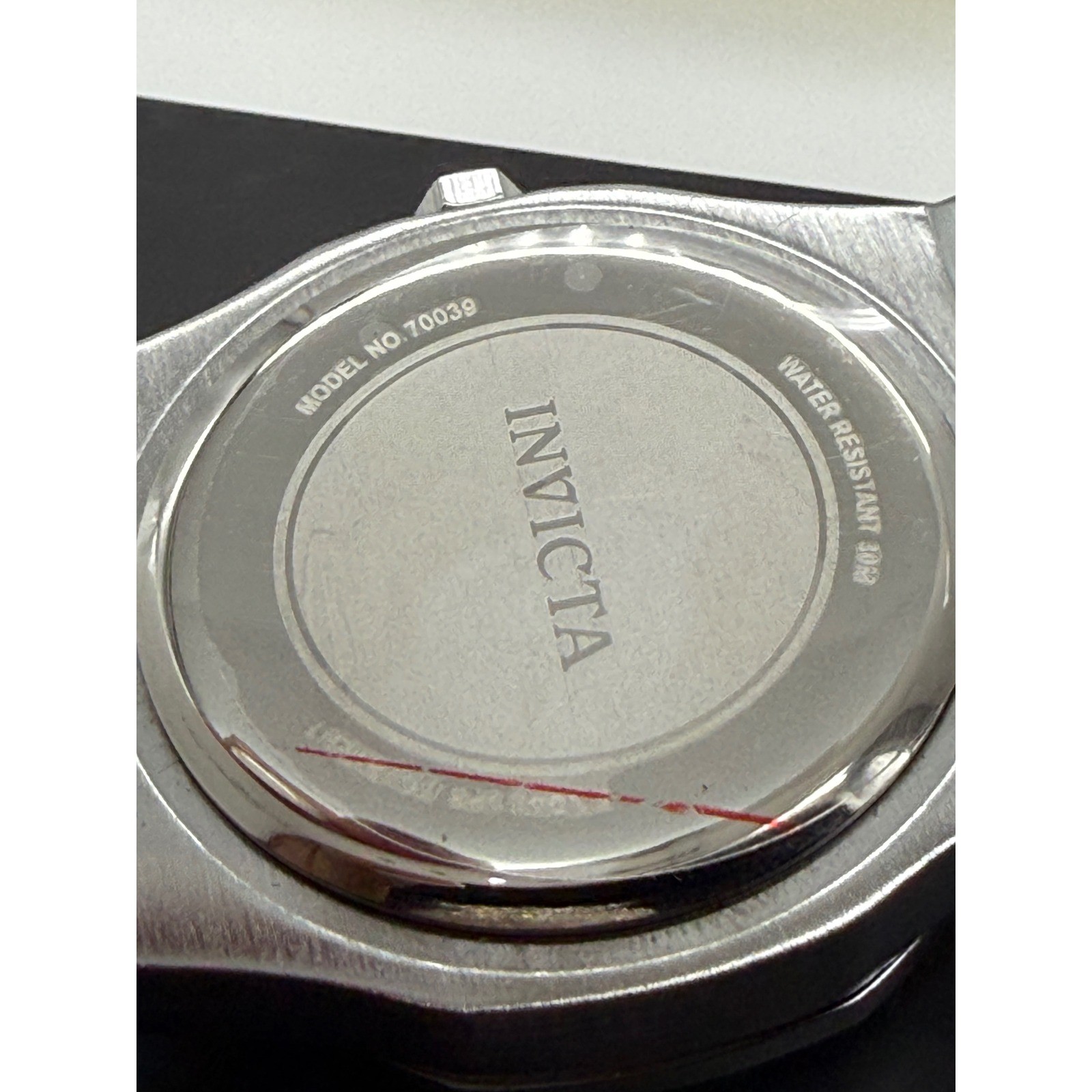 Invicta 70039 Men’s Watch Silver Tone Skeleton Dial White Silicone Strap New Box