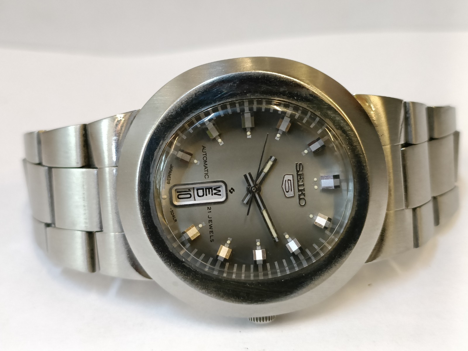 VINTAGE SEIKO 5 21J AUTOMATIC GRAY DIAL 6319-5030 JAPAN MEN’S WORKING CONDITION