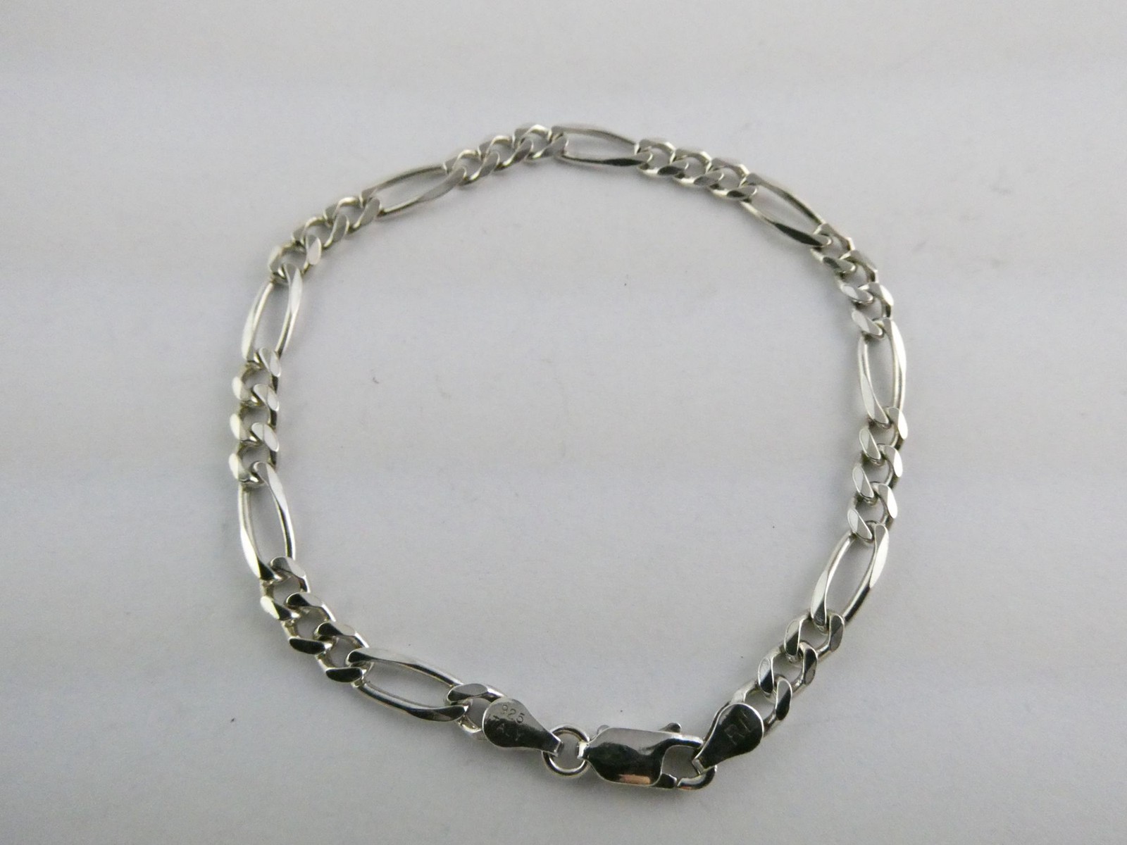 RL Designer Sterling Silver Long and Short Chain Link Bracelet 925 7.5 Inch 6.2g