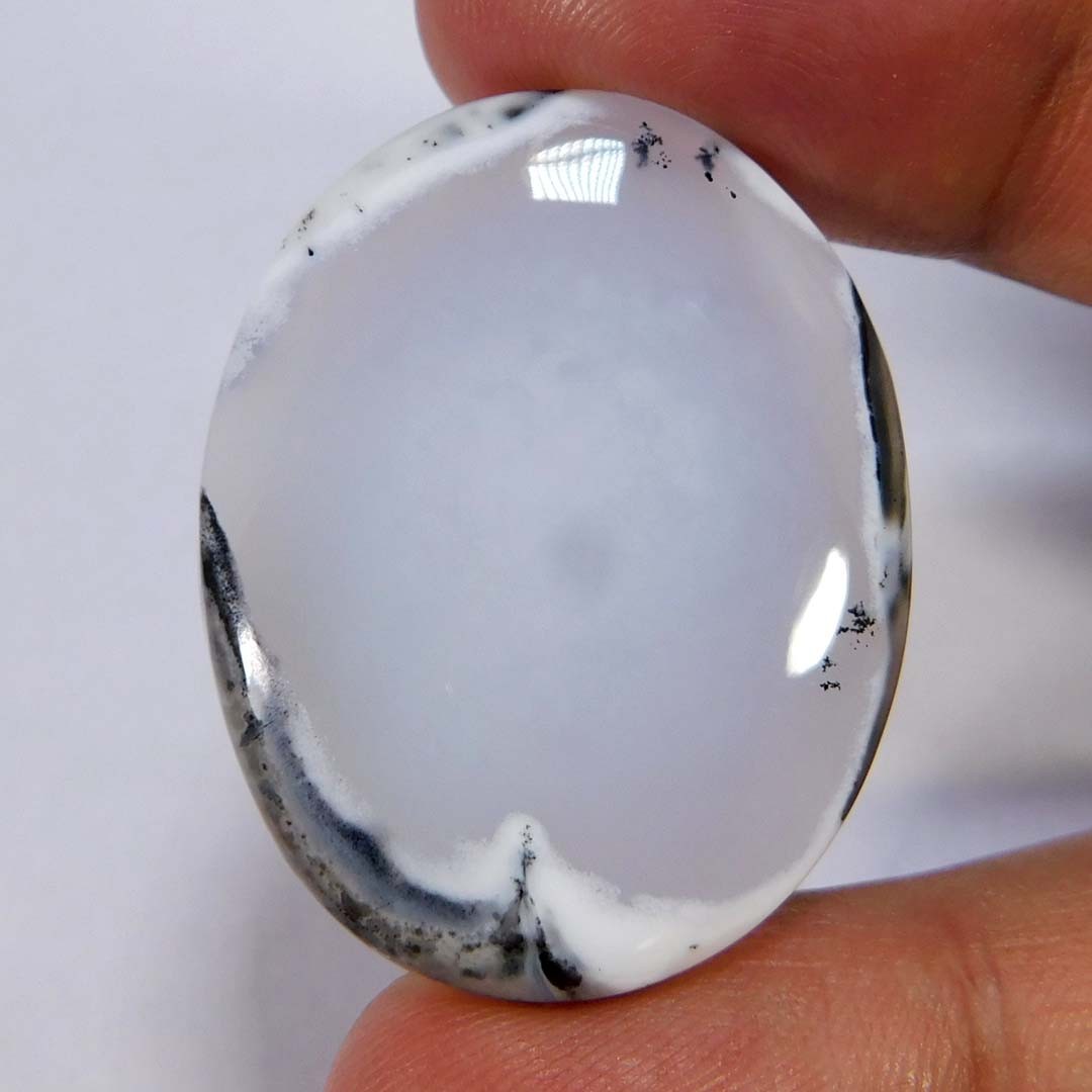52.65Cts. Natural Gorgeous Dendritic Opal Oval Cabochon Reiki Healing Gemstone