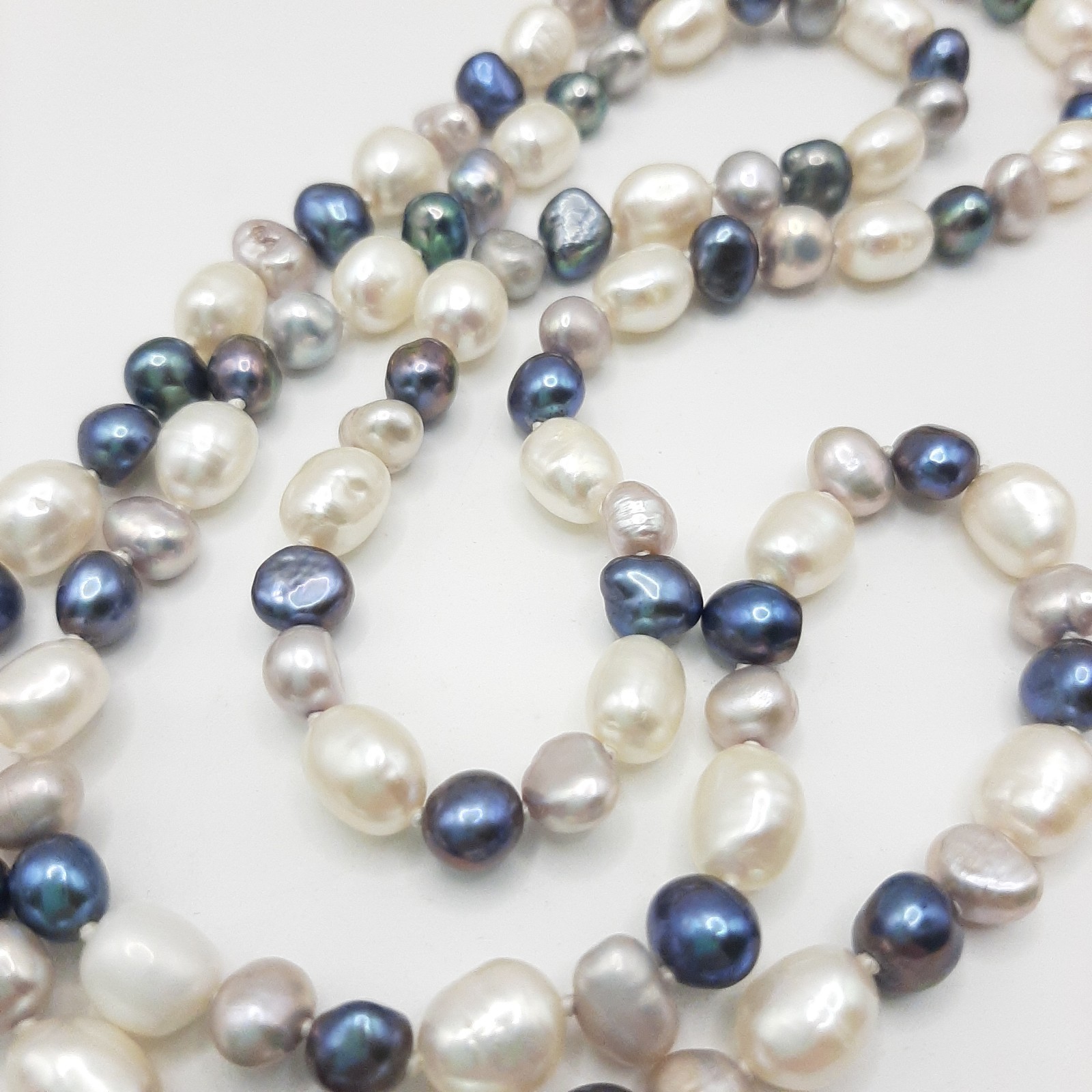 Natural Cultured Baroque Freshwater Pearl Vintage Hand Knotted Necklace 30″
