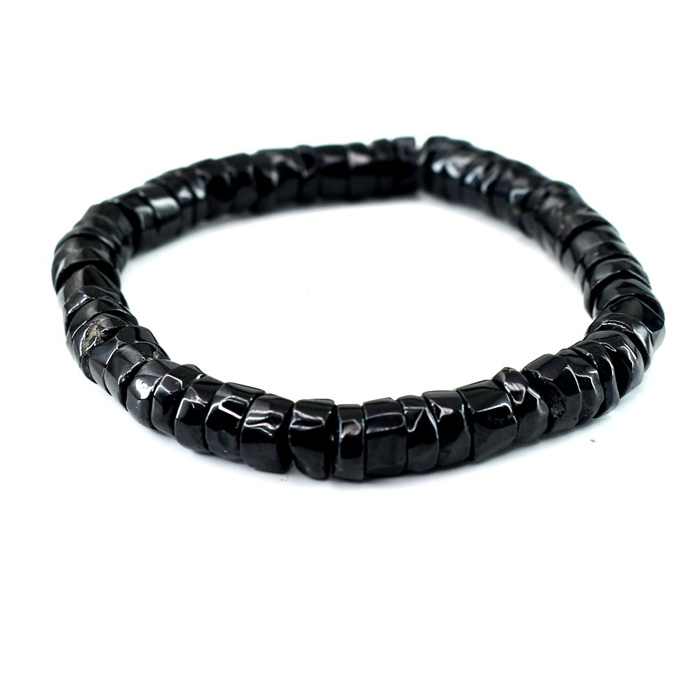Superb Pattern Black Spinel 157.00 Cts Stretchable Beat Bracelet Beaded VK 62AZ6
