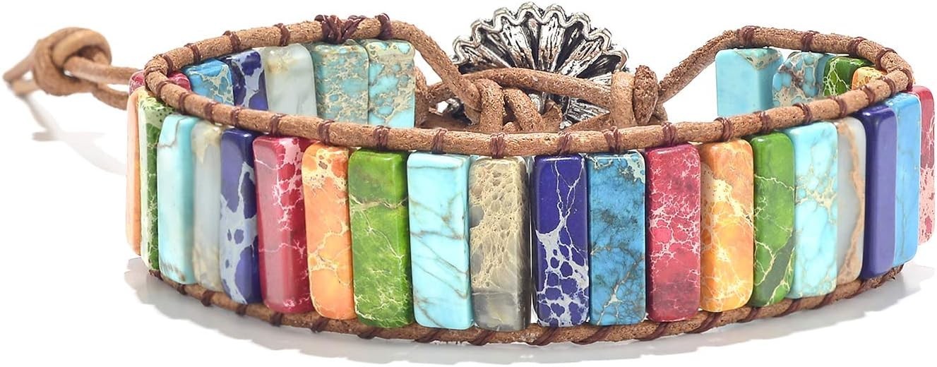 Chakra Healing Bracelet with Sunflower Button – Perfect Gift for Loved Ones