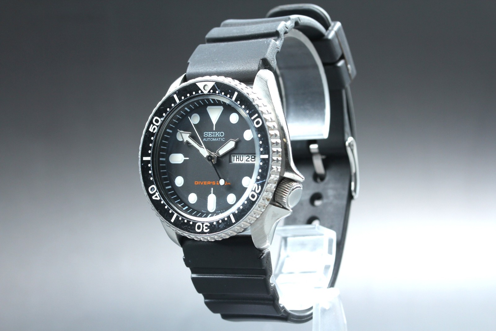 [Near MINT] Seiko 7S26-0020 SKX007 Black 200mm Divers AT Men’s Watch From JAPAN