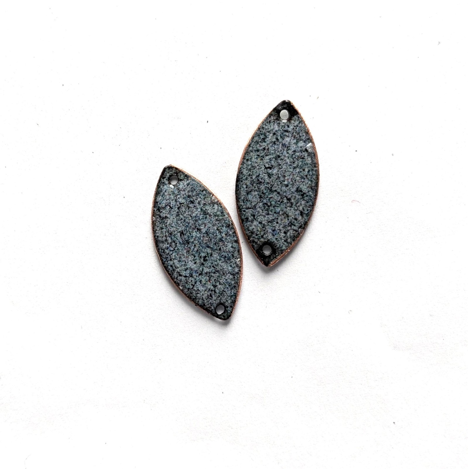 Enameled Copper Earring Components Mirrored Indian Art (20235)