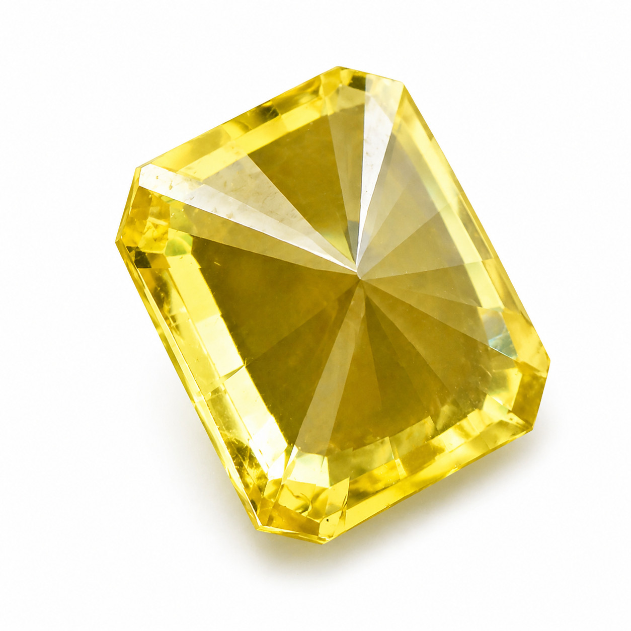 AAA+ 9.55 Ct Emerald Cut Natural Yellow Sapphire Loose Gemstone CERTIFIED