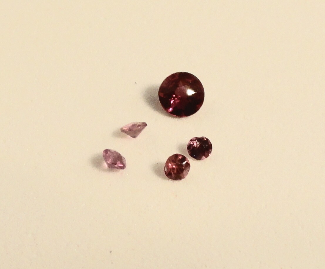 Antique Lavender Color Gemstones: 1 4.3MM & 4 2.5MM Round Cut from Brooch