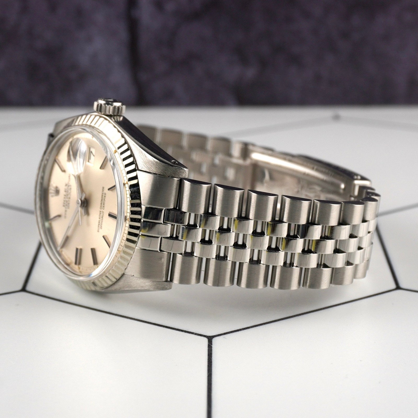 Rolex 36mm Datejust Mens Stainless Steel Watch Fluted Jubilee Silver Dial 1601