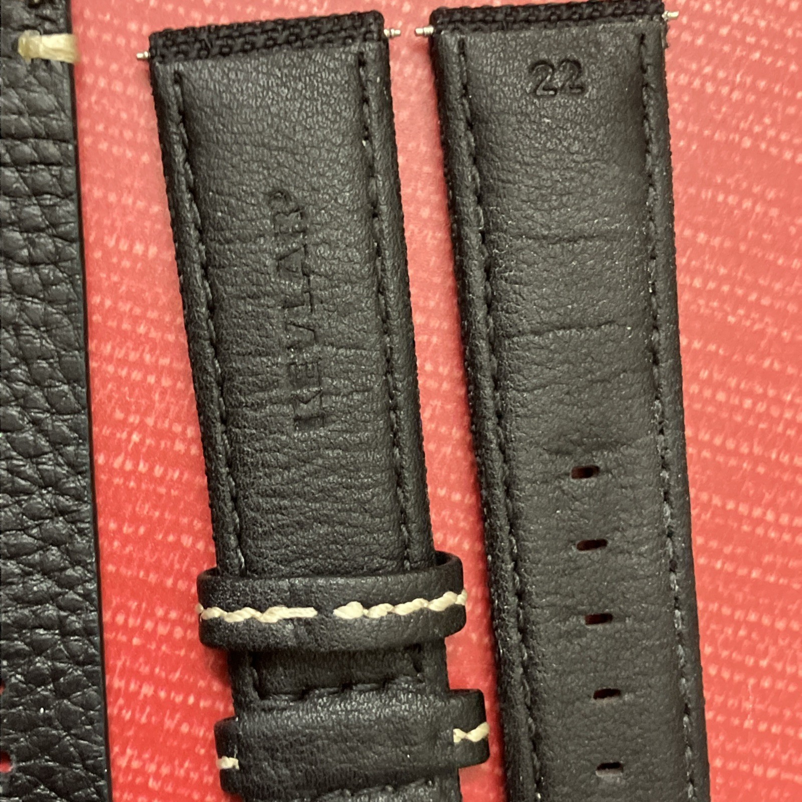 Lot Of 2 Watch Straps Bands 22mm Strapsco Leather made with Kevlar