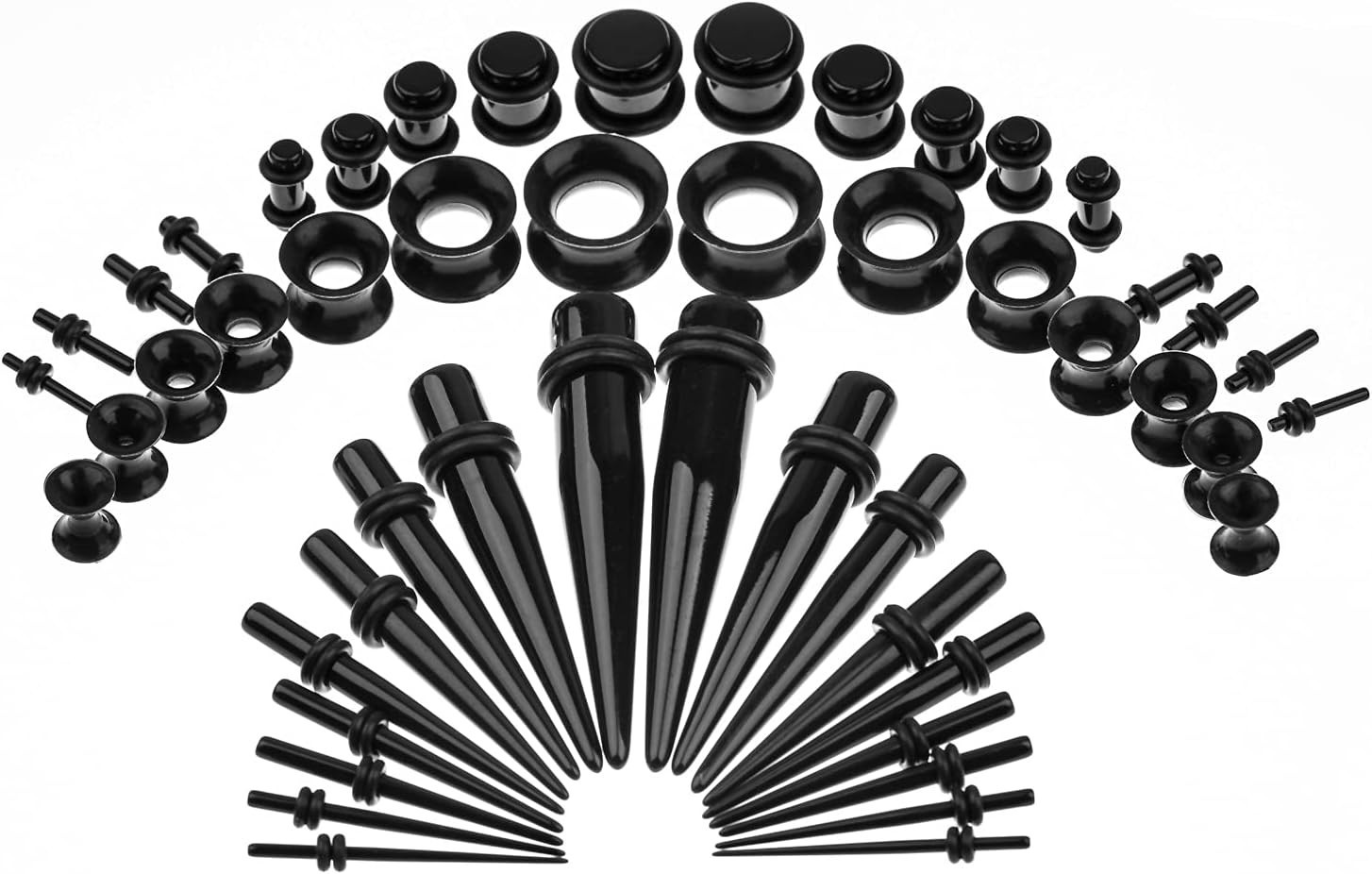 Stylish Punk Ear Gauges: 50-Piece Multi-Size Piercing Kit for Fashion Lovers