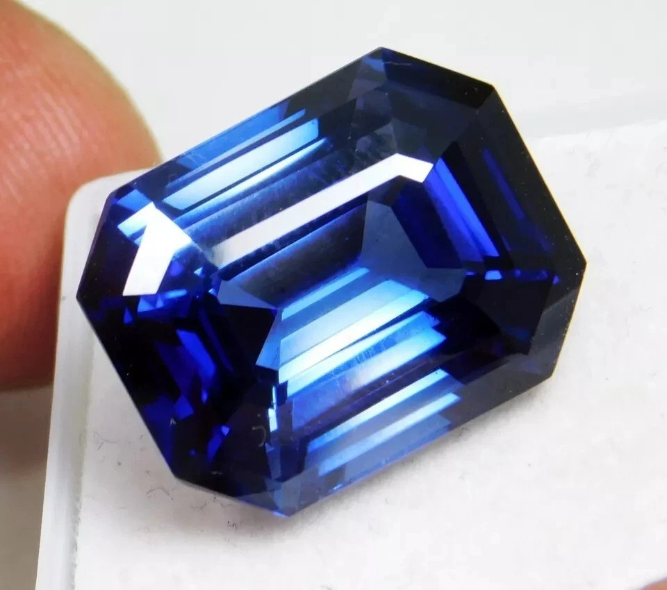Certified Natural Blue Sapphire Flawless 10.23 Ct Emerald Cut Loose Gemstone A++