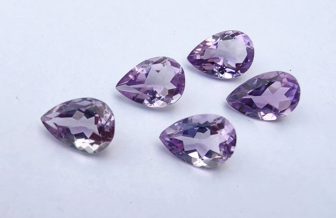 Top Quality Natural Amethyst Pear Shape Faceted Gemstone 3x5mm-18x25mm