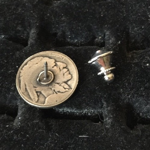 Authentic OLD BUFFALO Nickel Tie Tack, Pin, Golf Marker!