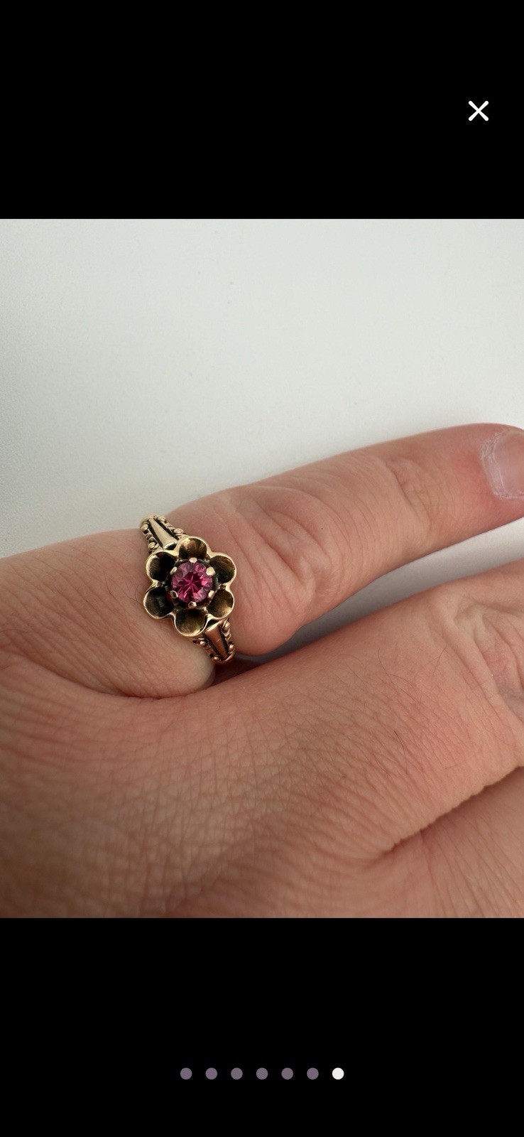 Antique Victorian 10k Yellow Gold Ruby Ring Belcher ~ Size 6