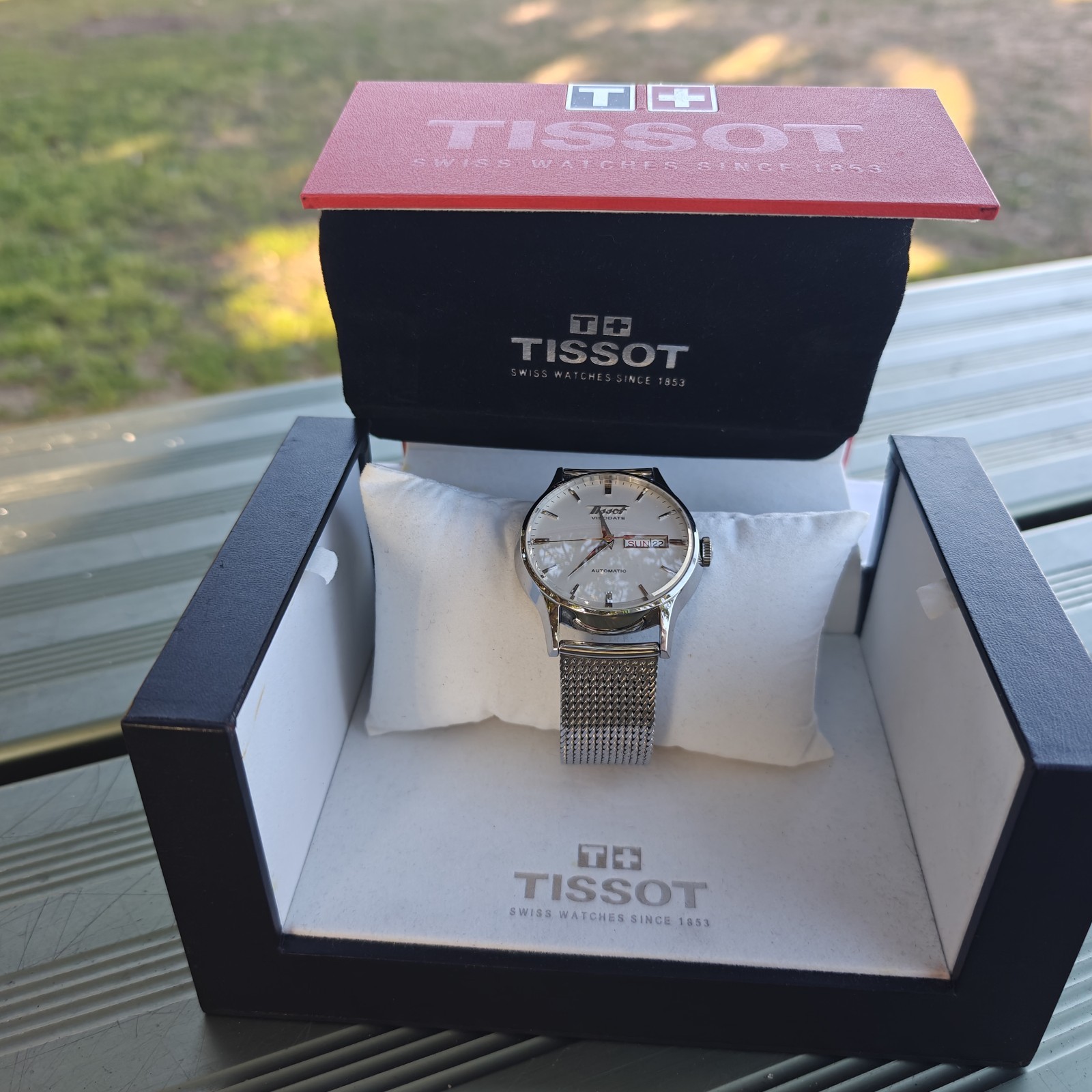 Tissot Visodate Heritage Automatic – White Dial – Skeleton Back – With Box