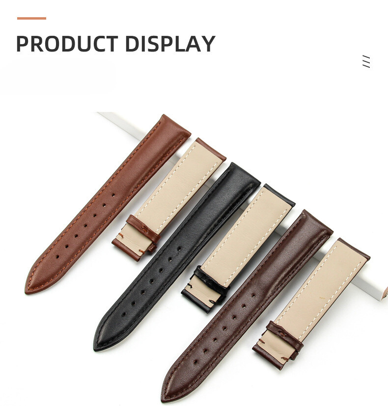 First layer cowhide genuine leather watch band strap 14-22mm without buckle