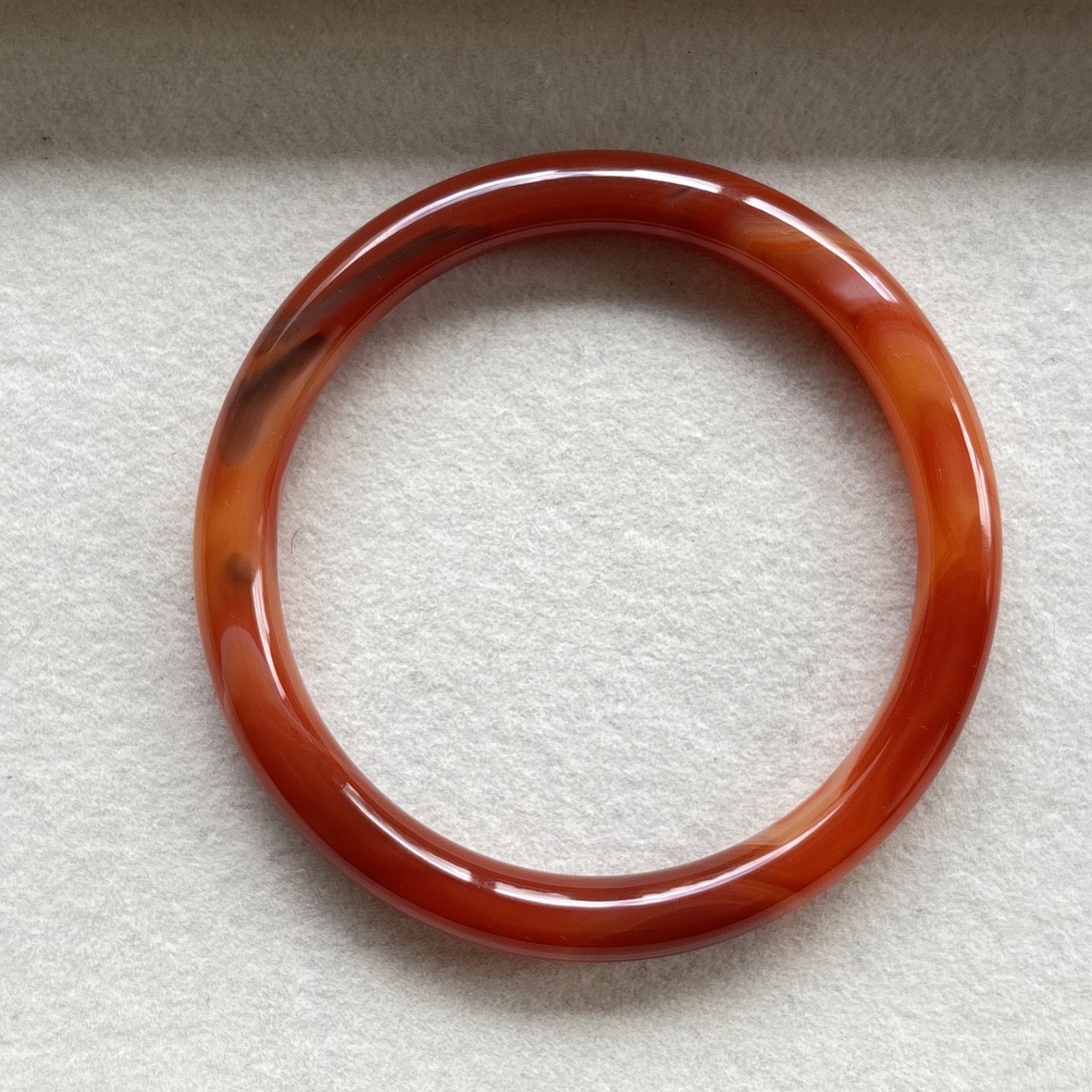 61mm Carnelian Agate Bangles Bracelets Red Lace Agate Banding