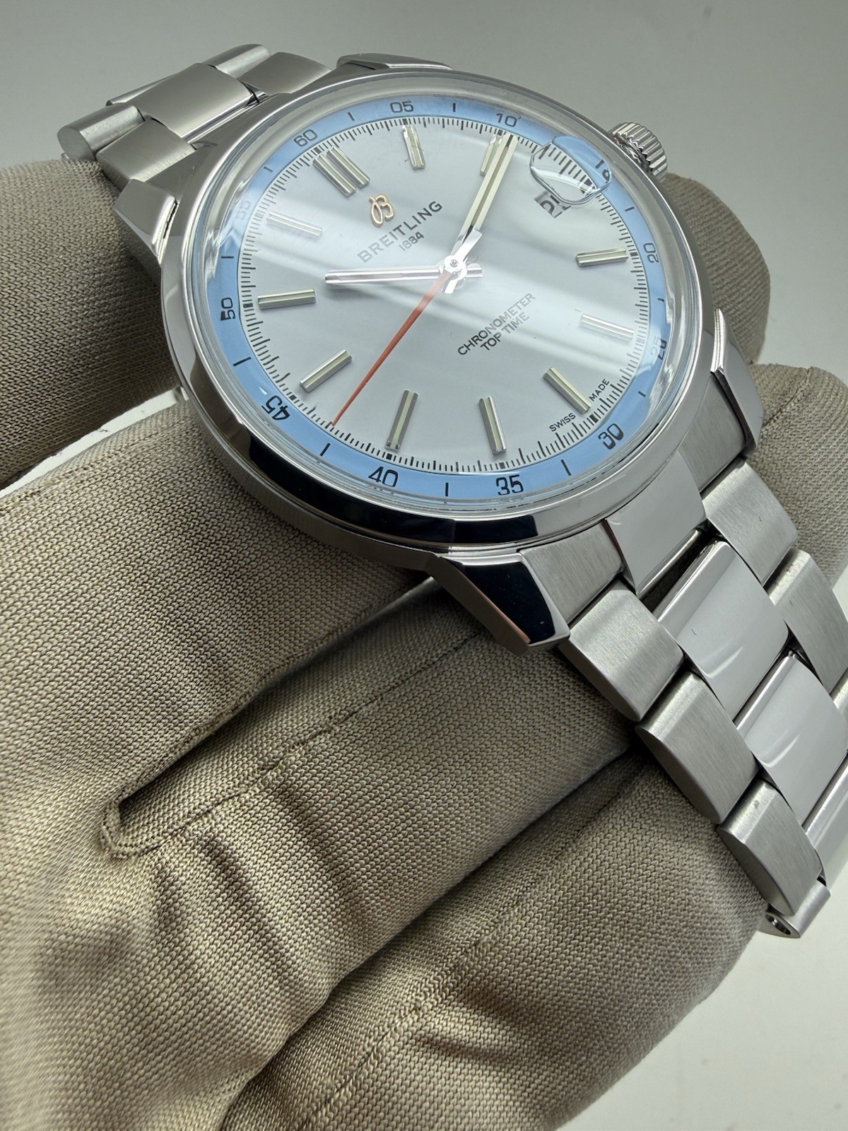 2025 Breitling Top Time B31 Steel White Dial Automatic 38mm Watch AB3113 B+P