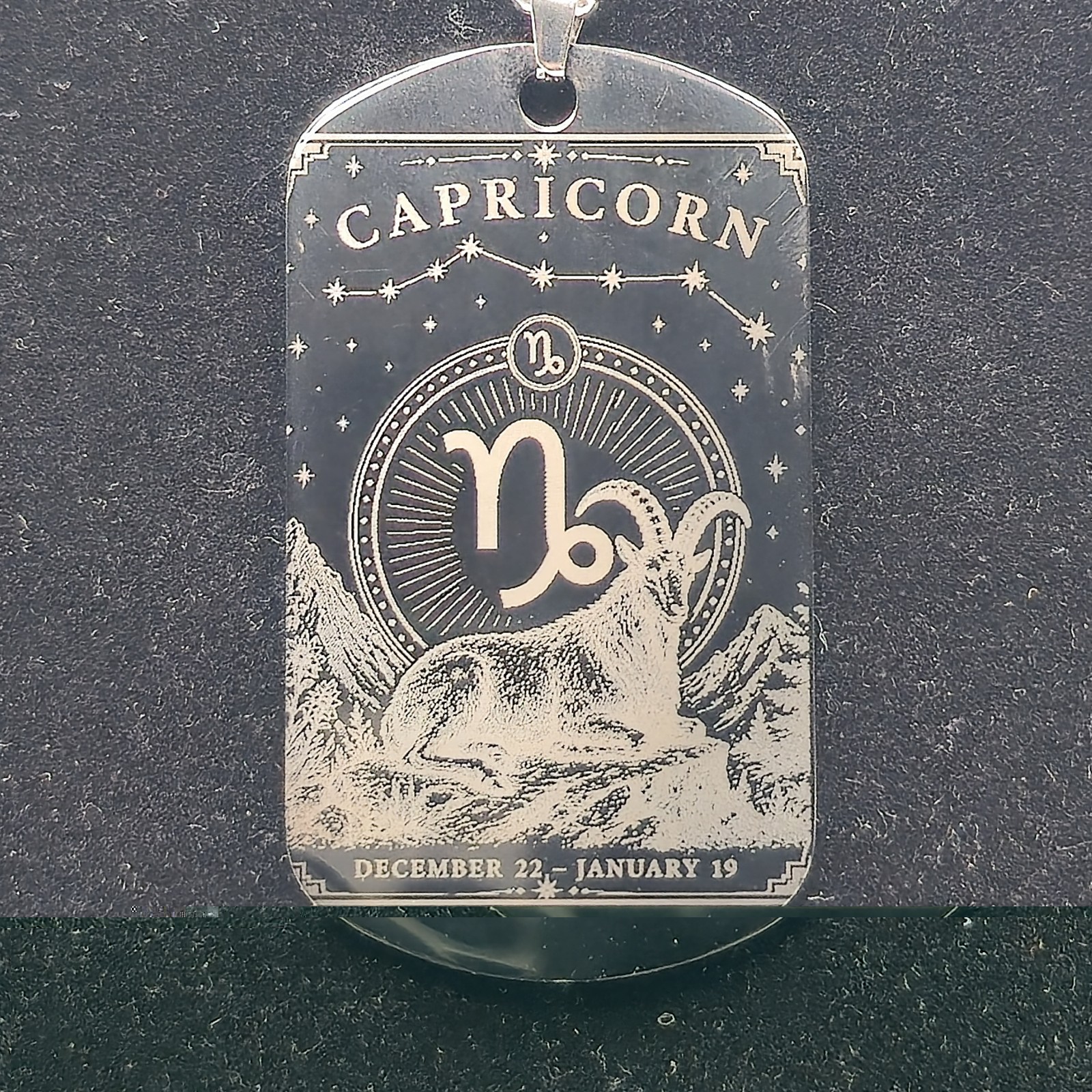 Capricorn 2 sided Zodiac Necklace with Astrological Horoscope Pendant