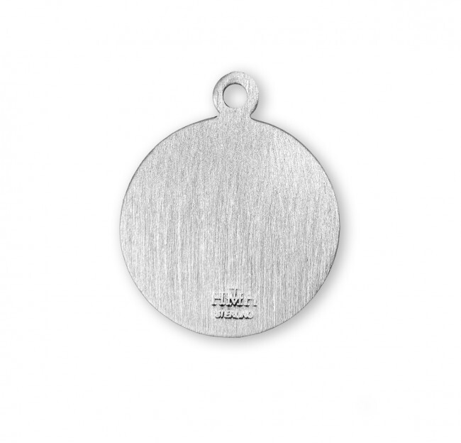 Solid 925 Sterling Silver Saint Gabriel Pendant Medal Necklace With Chain & Box