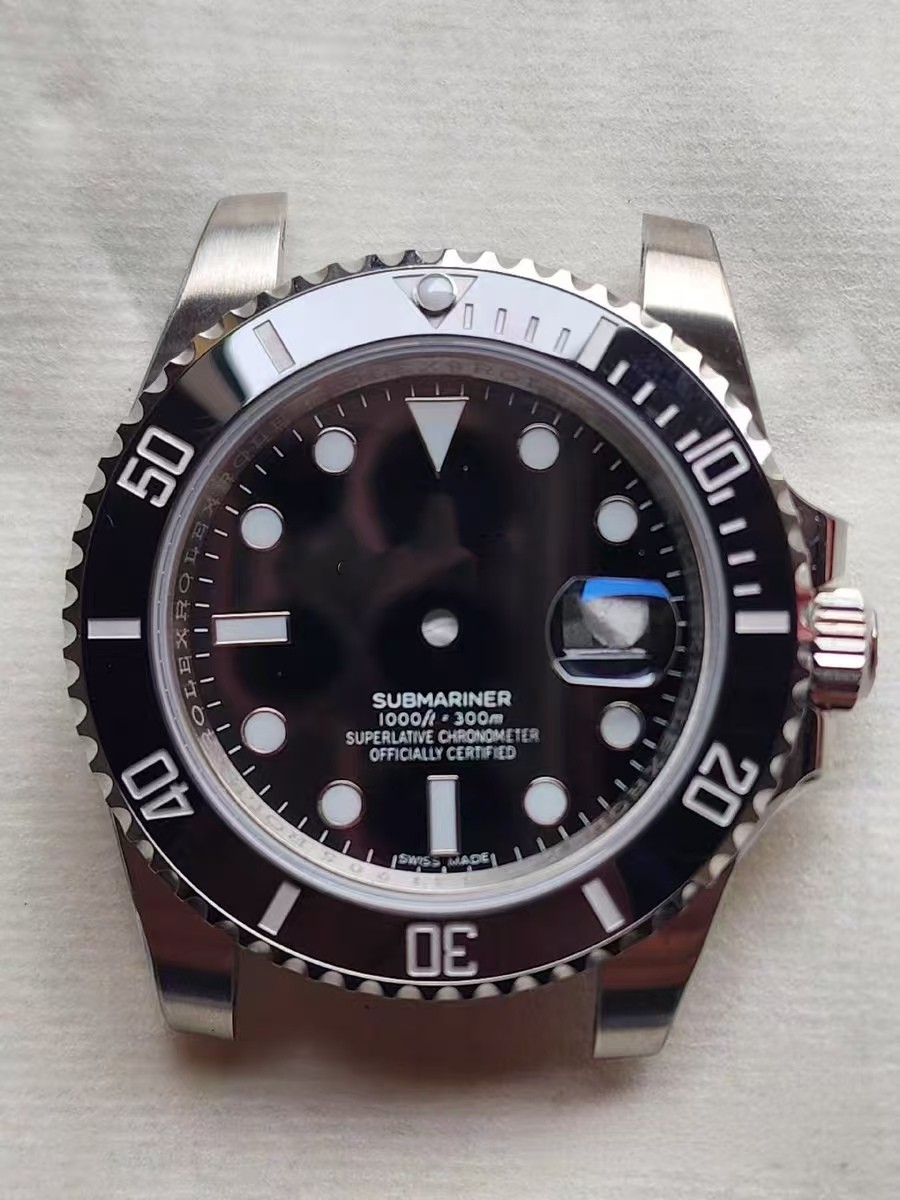 DIY Watch Part Kit for R Date Black SUB 3135 40mm Watch SS Case+Dial+Hands+Strap
