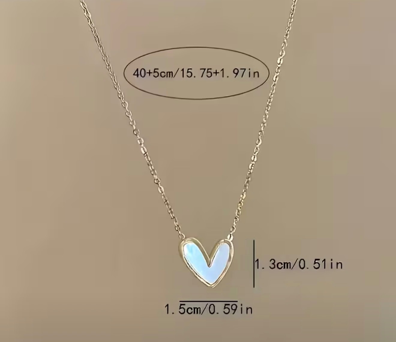 Heart-Shaped Pendant Necklace Elegant 18” Chain Minimalist Fashion Jewelry Y1