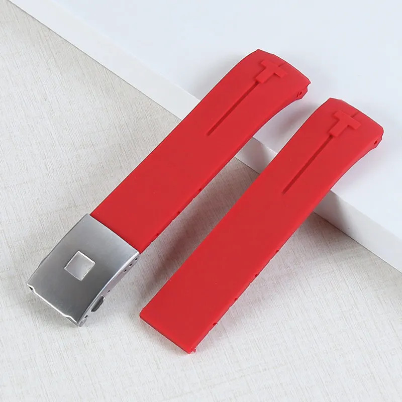 20mm 21mm Curved Silicone Watch Band For Tissot T-Touch T013 T081 T047 Strap