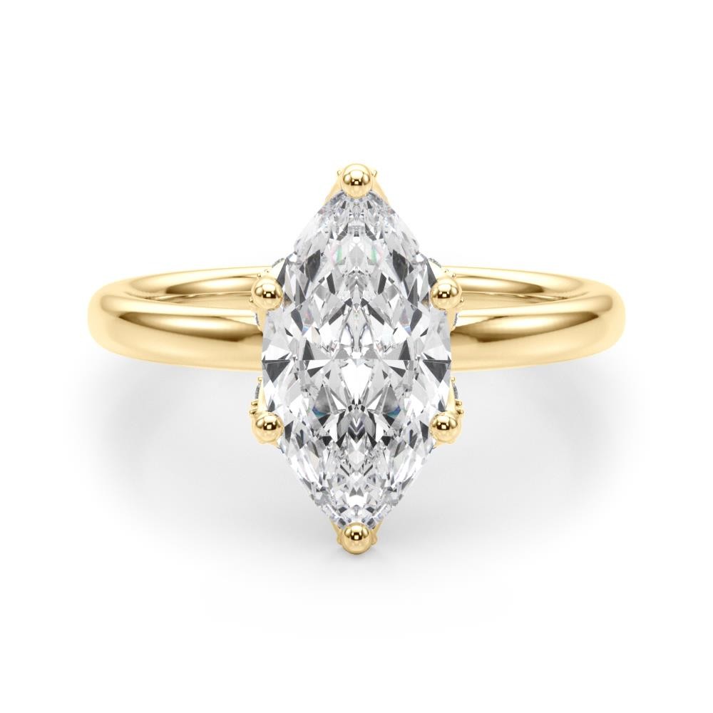 VS F 0.65-0.95 Carat Lab Grown Diamond Floral Marquise Engagement Ring 14K Gold