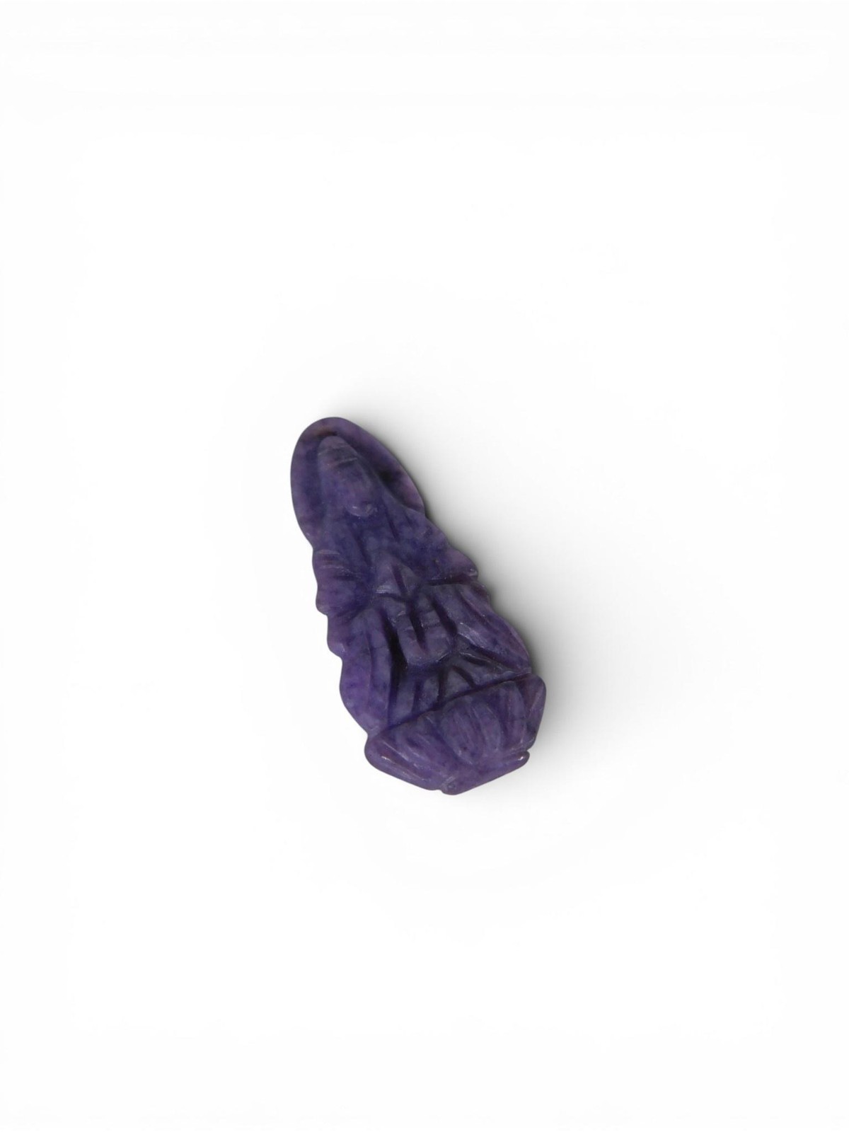 Purple Stone Carved Bead 12mm Irregular Hole 1mm Pendant Jewelry Making 1pc