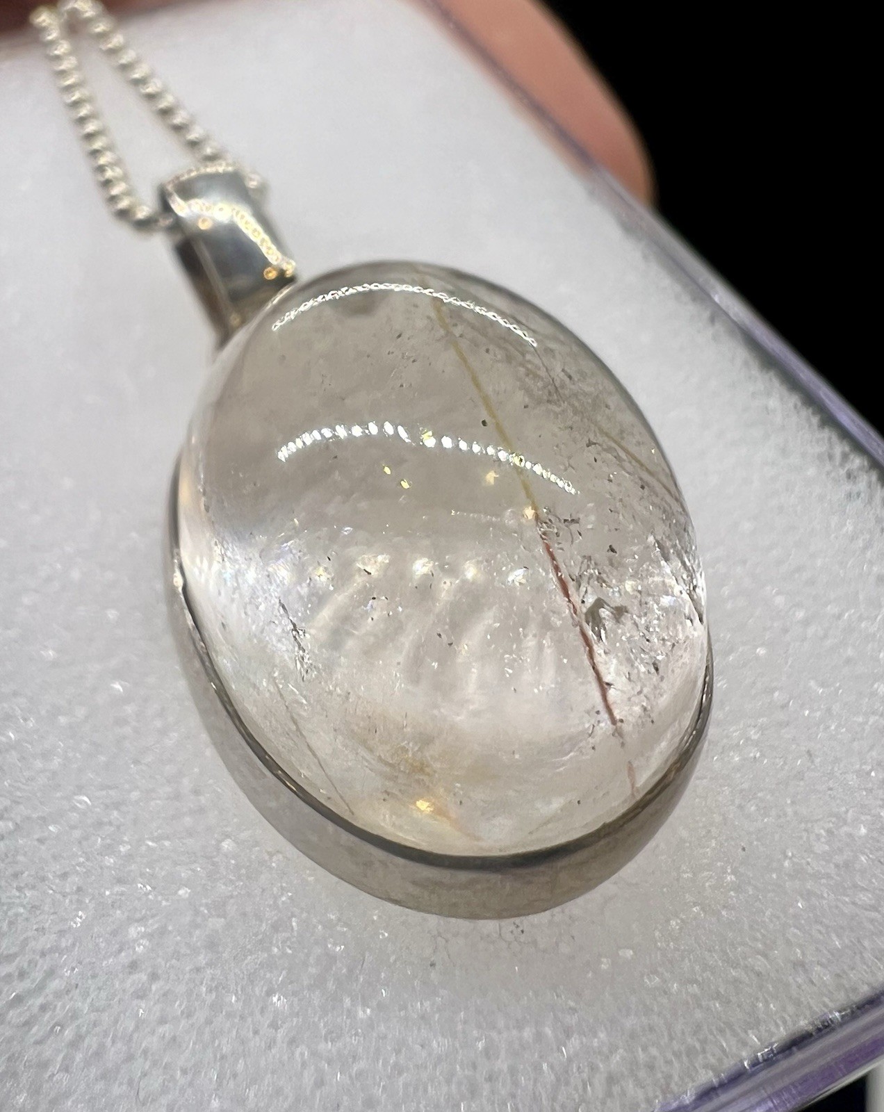 Pendant rutile quartz in silver 925 approx. 5.19g 18/13/9 mm