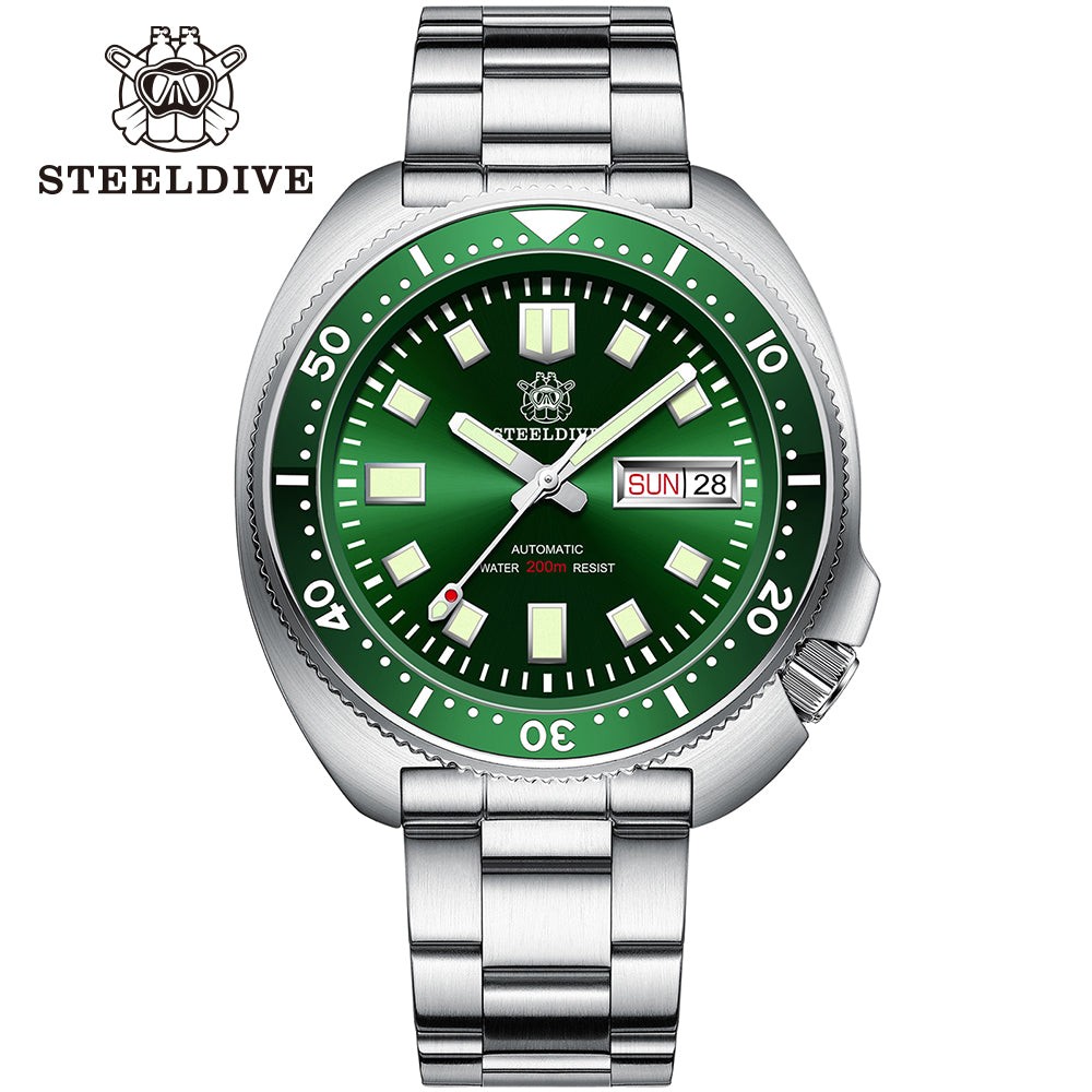 STEELDIVE SD1970W Mens Turtle 43.8mm 200M Automatic Dive Watch NH36 Sapphire