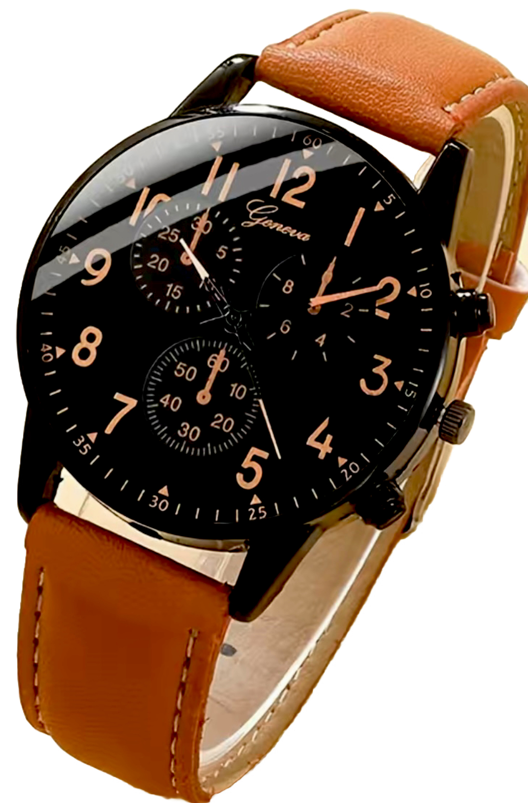 Men’s Quartz Watch and 3 Piece Bracelet Set (Brown)