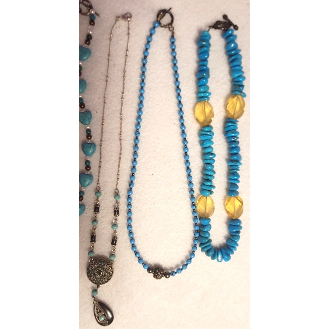 10 Pc Faux Turquoise Jewelry Lot Necklaces Ring Pendants Michael Kors, SAQ, NR