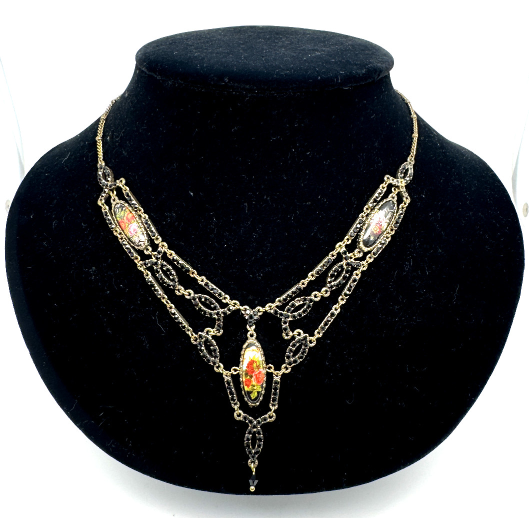 Lovely Delicate Necklace By Michal Negrin With Colorful Crystals #37#