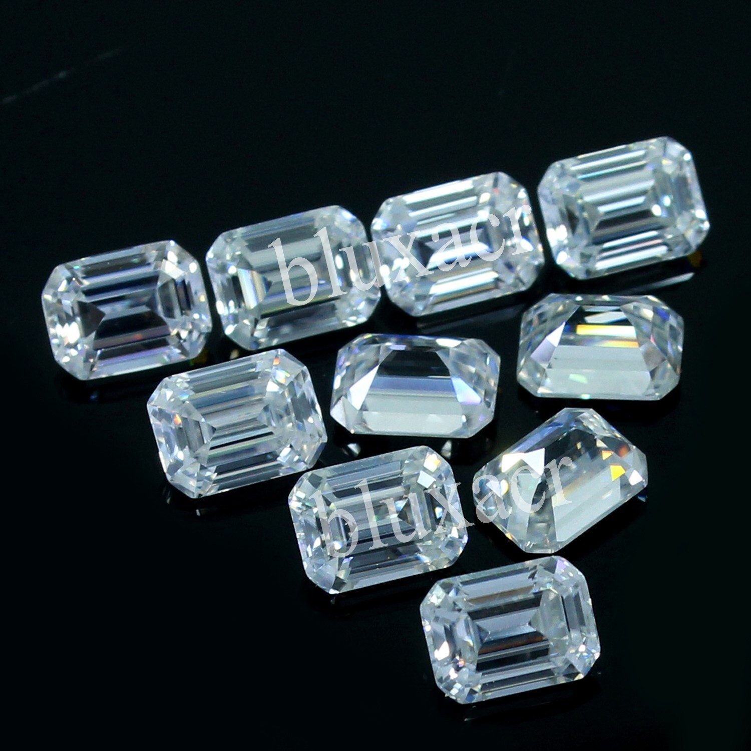 Natural 3.50 Ct+ DE Color VVS1 Excellant Cut 4.5×3.5 MM Emerald Diamond 10 Pcs