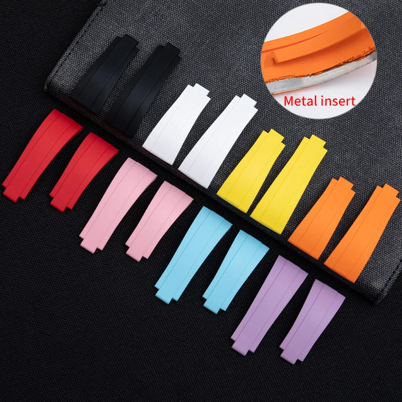 For Rolex Yacht Master 37mm 268655 FKM Fluoro Rubber Watch Band Strap 18mm