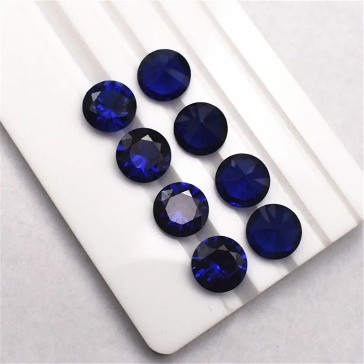 Blue Spinel Round Faceted Gemstone Brilliant Cut Vivid Blue Spinel Gem