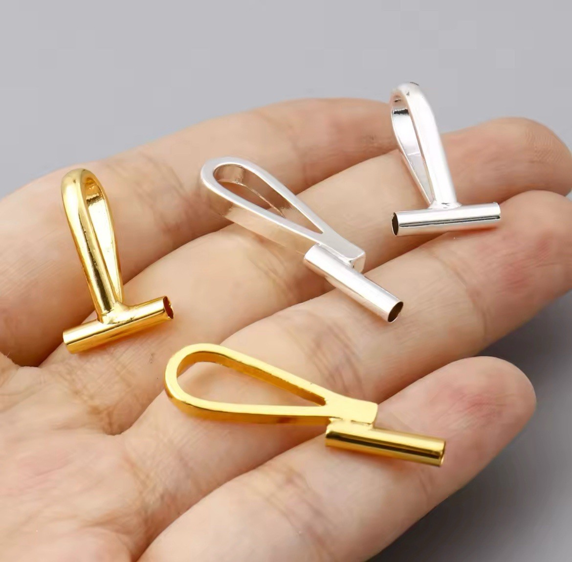 Lot 4 Pin Converter To Pendant 2 Gold 2 Silver Jewelry Findings NEW