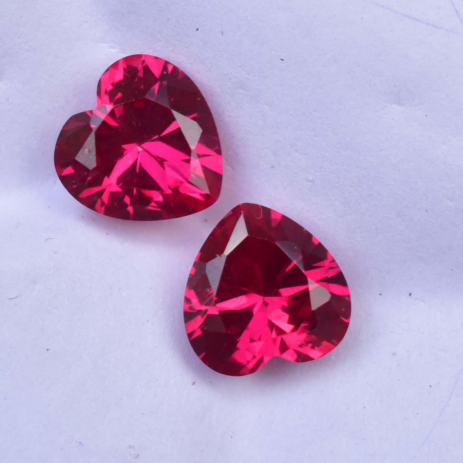 Pair Of Natural Top Red-Pink Ruby Heart Burma Certified Stunning Loose Gemstone