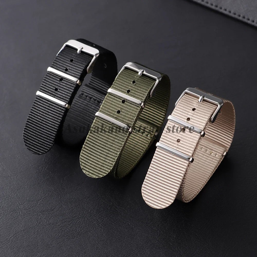 One-Piece Military Watch Straps 18/20/22mm Nylon Waterproof Ballistic Watch Band