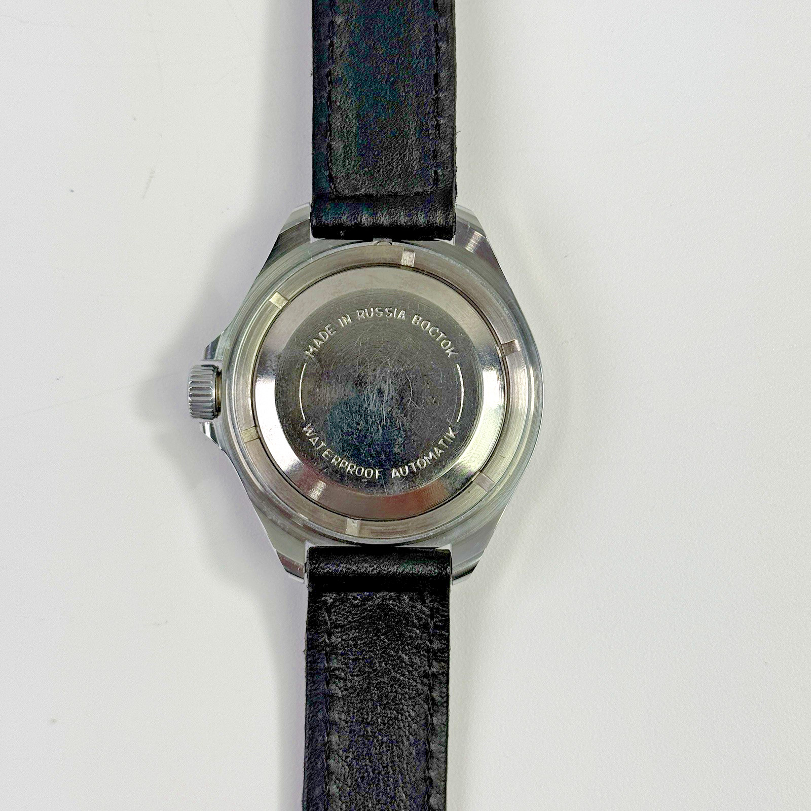 Vostok Komandirskie Russian SUBMARINE Automatic Watch Blue Dial Date Black Strap