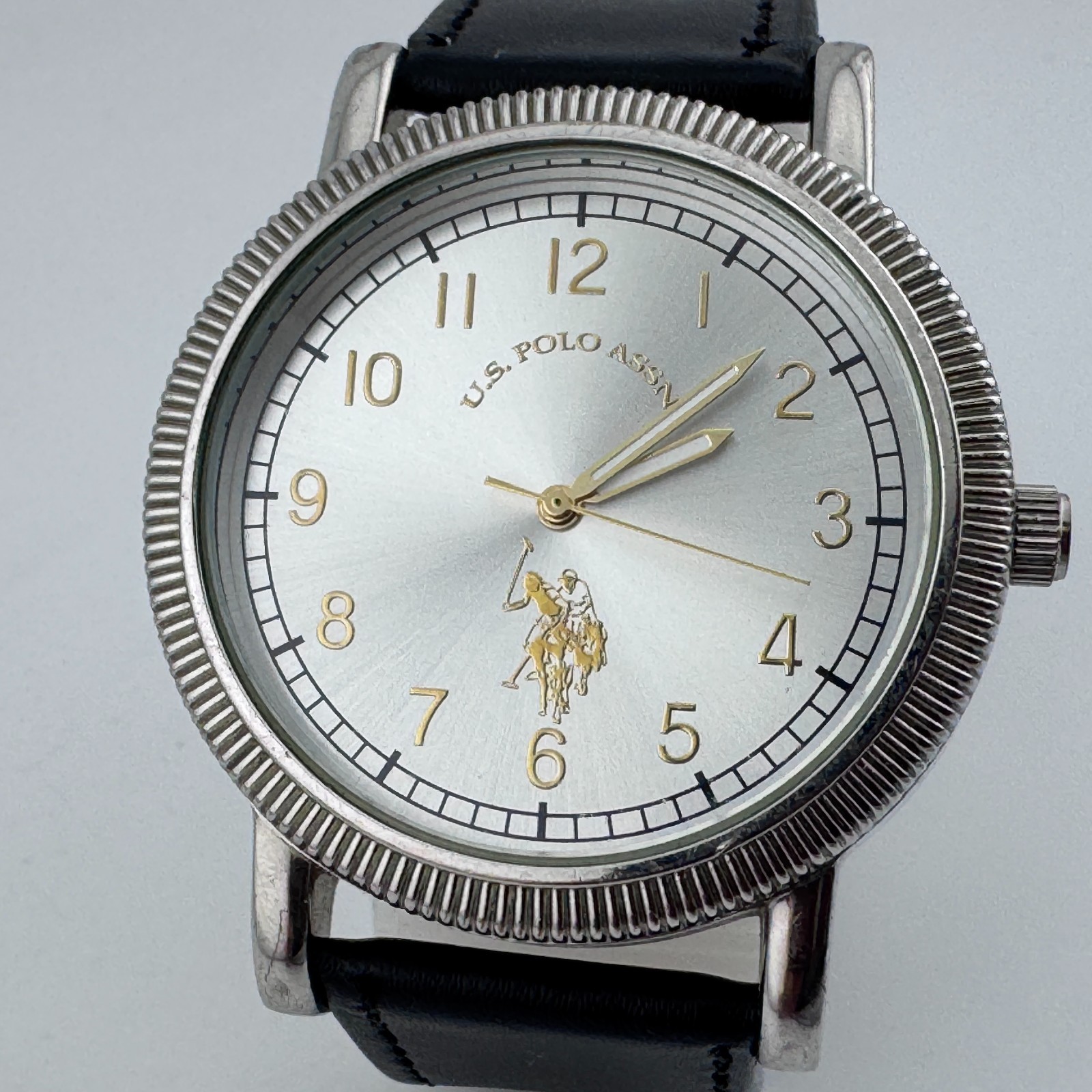 Accutime U.S. Polo Assn. Quartz Watch Men 44mm Silver Japan Analog New Battery
