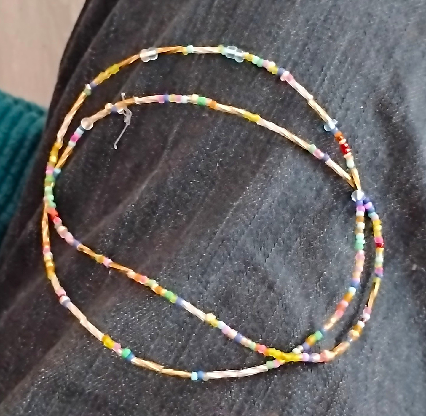 Gonia’s Variety Store Multicolor Glass Round Seed Beads Beaded Strand Necklace
