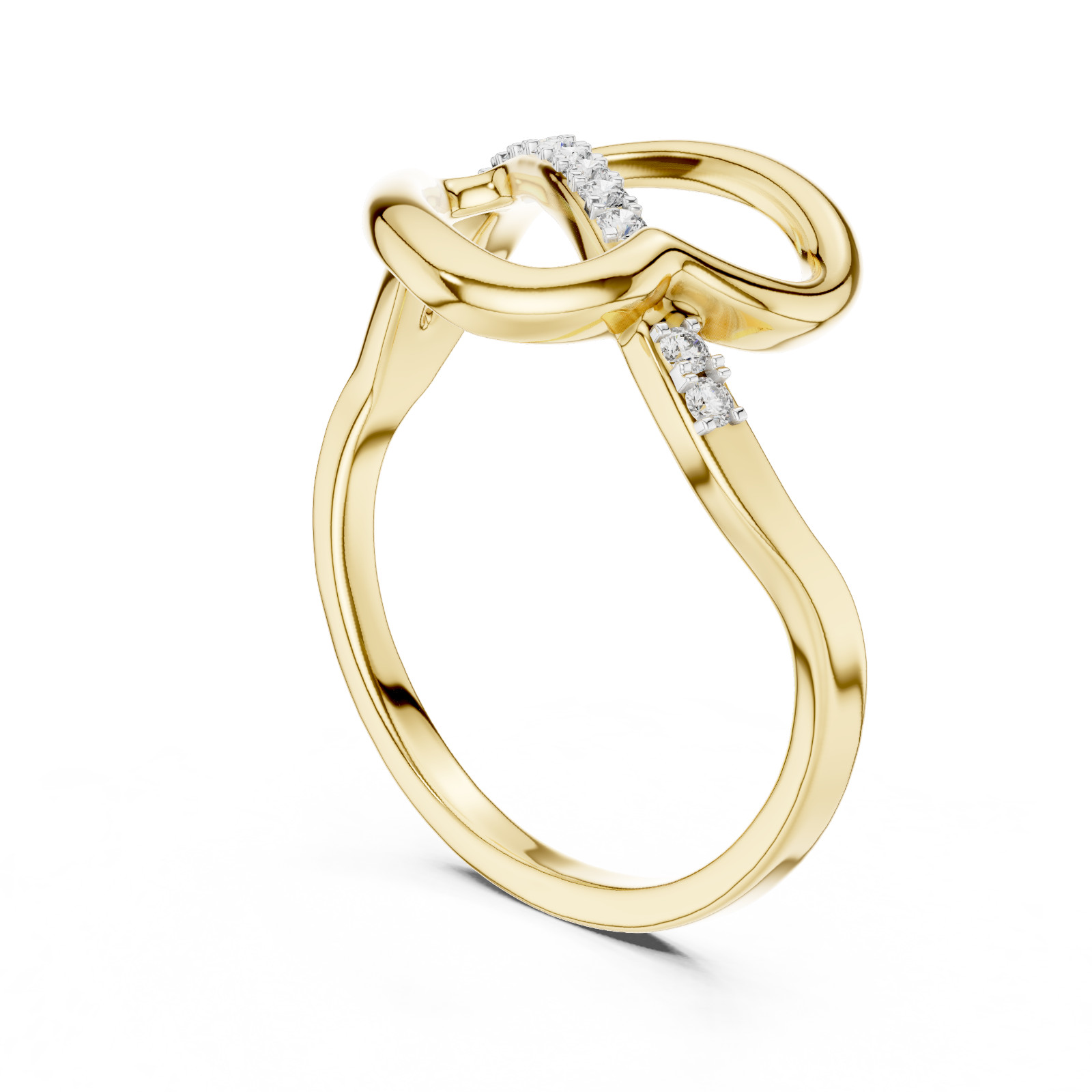 Natural Certfied Round Diamond Lovely Petite Twist Anniversary Ring 925 Silver