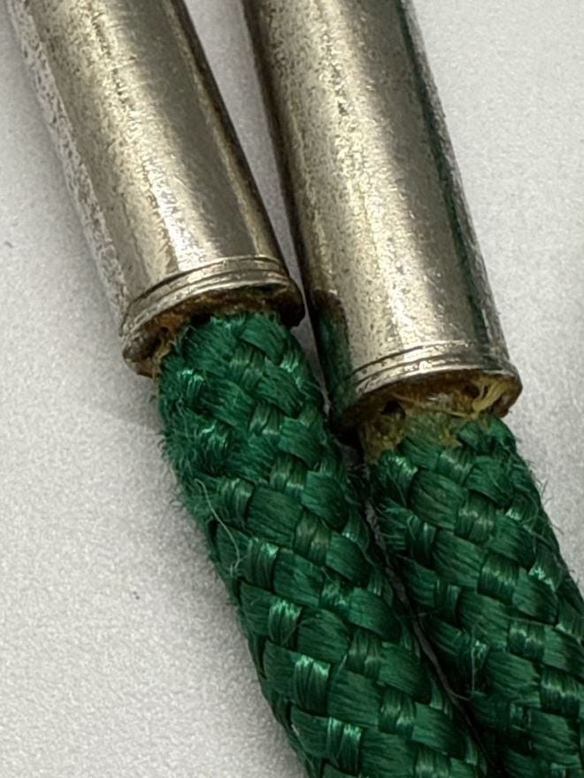 Bolo Tie Replacement String Bullet Aglets Green Braided Nylon Cord Vintage