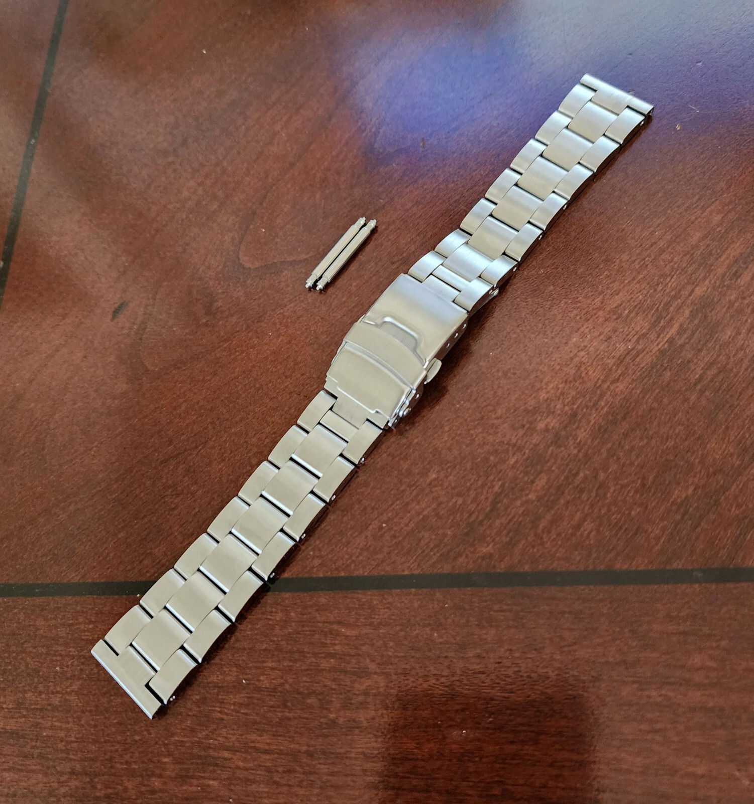 316L Oyster Style 20mm Bracelet STAINLESS STEEL Solid Double Lock + spring bars