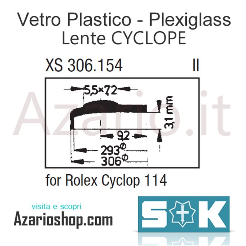 Cyclops 114 Rolex Day Date Cal 3035 Plastic Plexi Glass Sternkreuz RX Germany